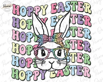 Easter Png, Hoppy Easter Png, Retro Easter Png, Easter Bunny Png, Easter Shirt Png, Happy Easter Png, Easter Sublimation Design Download