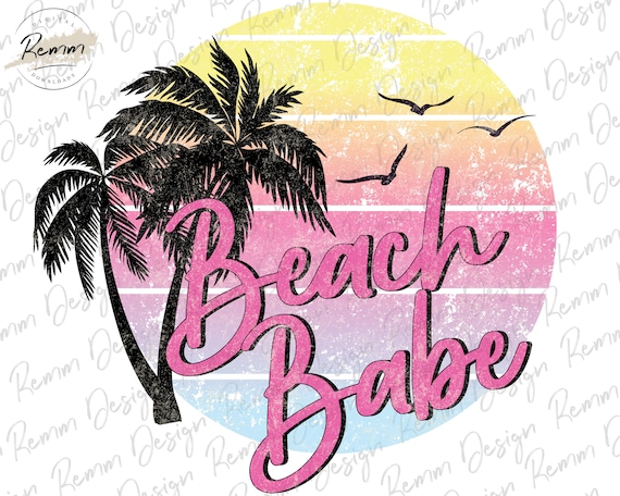 Beach Babe PNG: Retro Summer Design (Digital Download)