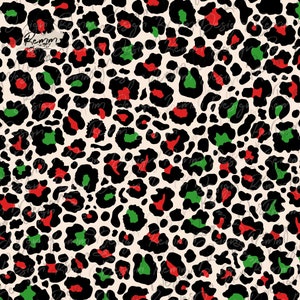 Seamless Pattern, Retro Christmas Seamless Pattern, Red and Green Leopard Print, Pattern Fill, Digital Paper, Fabric Print Design, JPEG, PNG