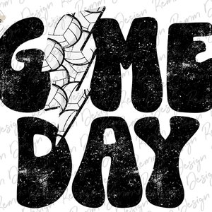 Retro Game Day Volleyball Lightning Bolt Png, Angustiado Voleibol Png, Descarga de sublimación, Imprimible, Diseño de camiseta de mamá de voleibol