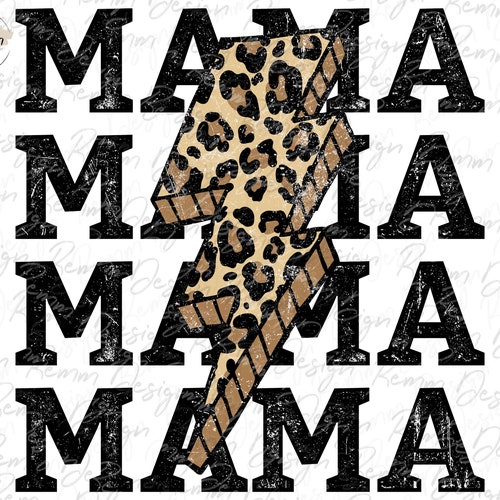 Mama Lightning Bolt Leopard Cheetah Print Sublimation Designs - Etsy