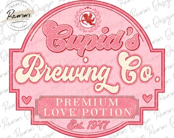 Cupid's Brewing Co. PNG: Retro Valentine's Day Shirt Design (Digital Download)
