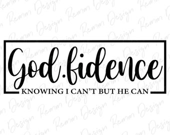 Godfidence SVG: Bible Verse Christian Cut File (Digital Download)