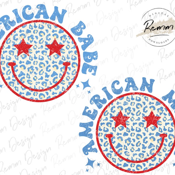 American Mama Png, American Babe Png, American Mama Mini, 4th of July Png, Smiley Face Png, Sublimation or Print, 4th of July T Shirt Design
