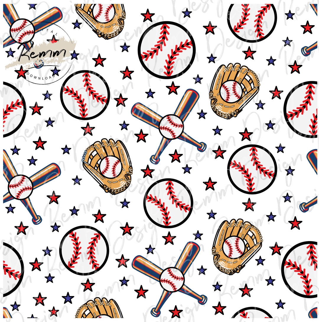 Seamless Baseball Pattern: Sports Fabric Print (digital Download) - Etsy