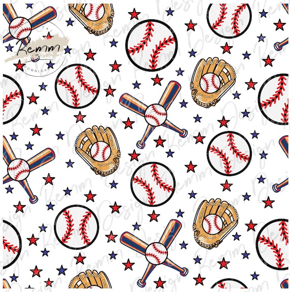 Seamless Baseball Pattern Sublimate Download Digital Paper Etsy