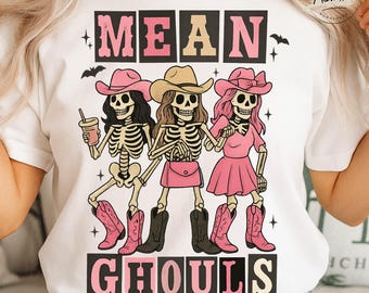 Western Halloween Ghost PNG: Cowgirl Skeleton Digital Art (Digital Download