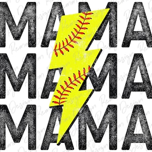 Softball Mama Png, Softball Mom Png, Sublimation Download, Printable, Softball Bolt Png, Mama Png, Softball Png, Digital Download