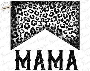 Grunge Leopard MAMA PNG: Western Sublimation Design (Digital Download)