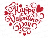 Happy Valentines Day Heart SVG: Valentine's Cut File (Instant Download)