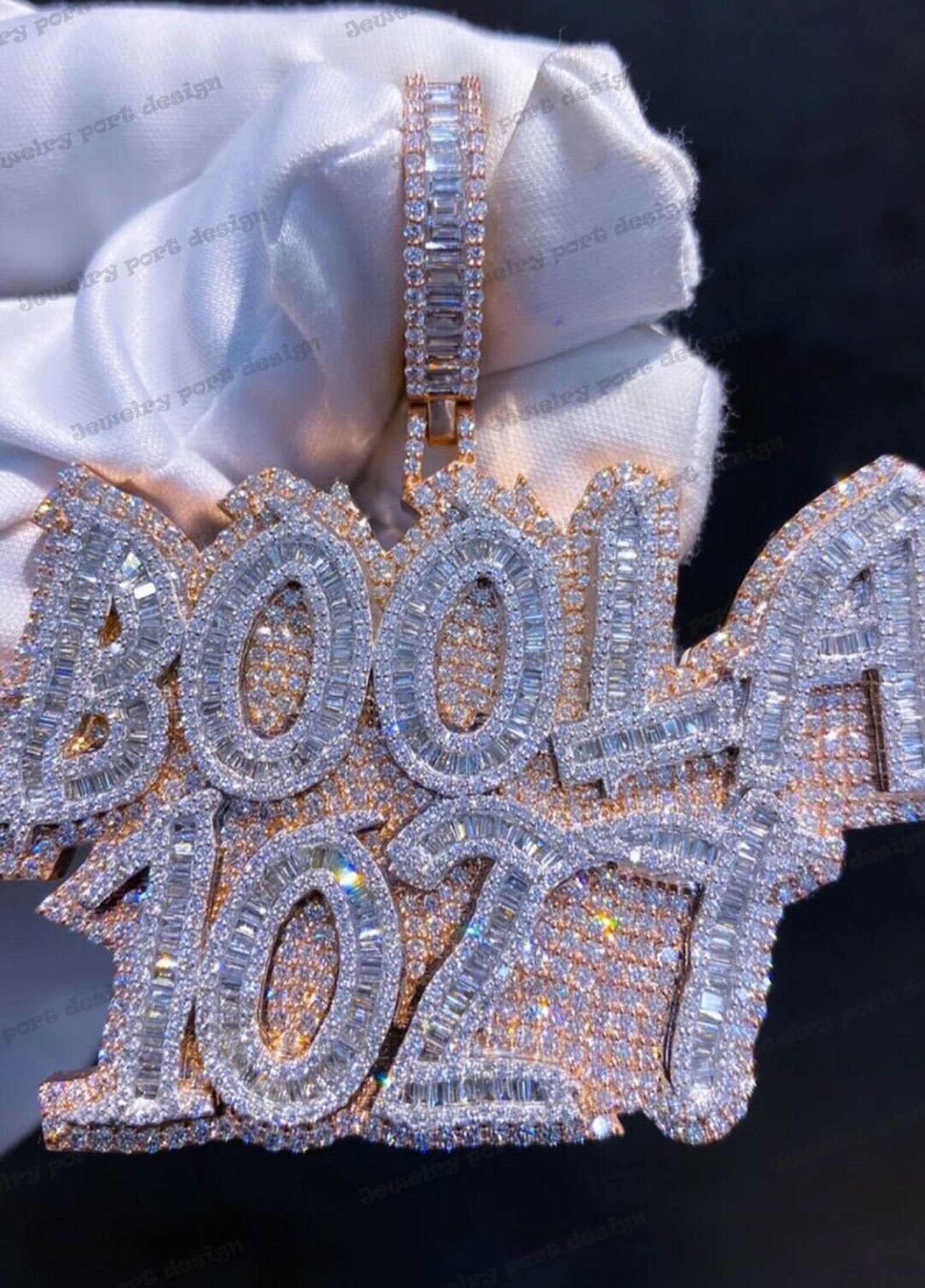 Customize Baguette and Round Diamond Name Pendant for Men Hip Etsy