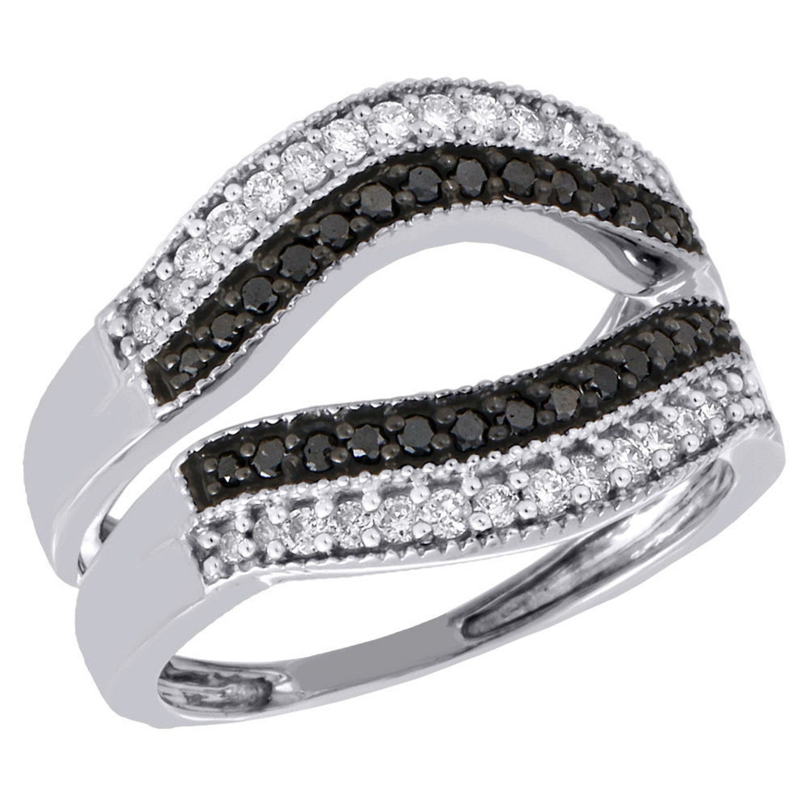 Black Diamond Enhancer Ring For Women 2Ct Black Round Cut Etsy