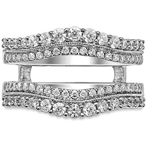 Enhancer Ring Princess Diamond Band Enhancer Ring White Gold Etsy