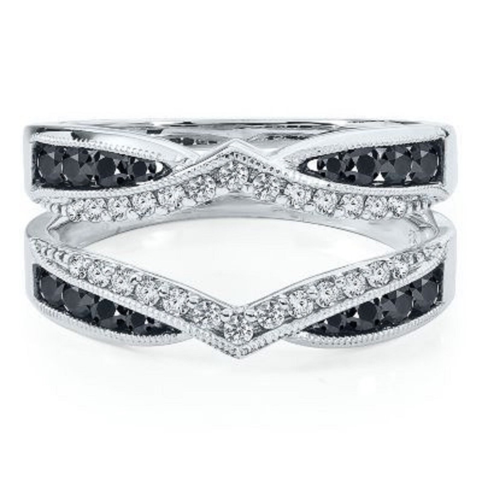 0.50 Ct Black Round Cut D/VVS1 Diamond Enhancer Ring For Women Etsy