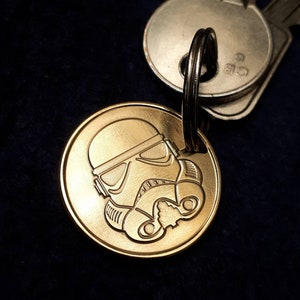 Star Wars Stormtrooper/ First Order Rare Double Sided Metal Keyring/ Coin, Stunning Detail! Gold or Silver, Exclusive & Hand Polished.
