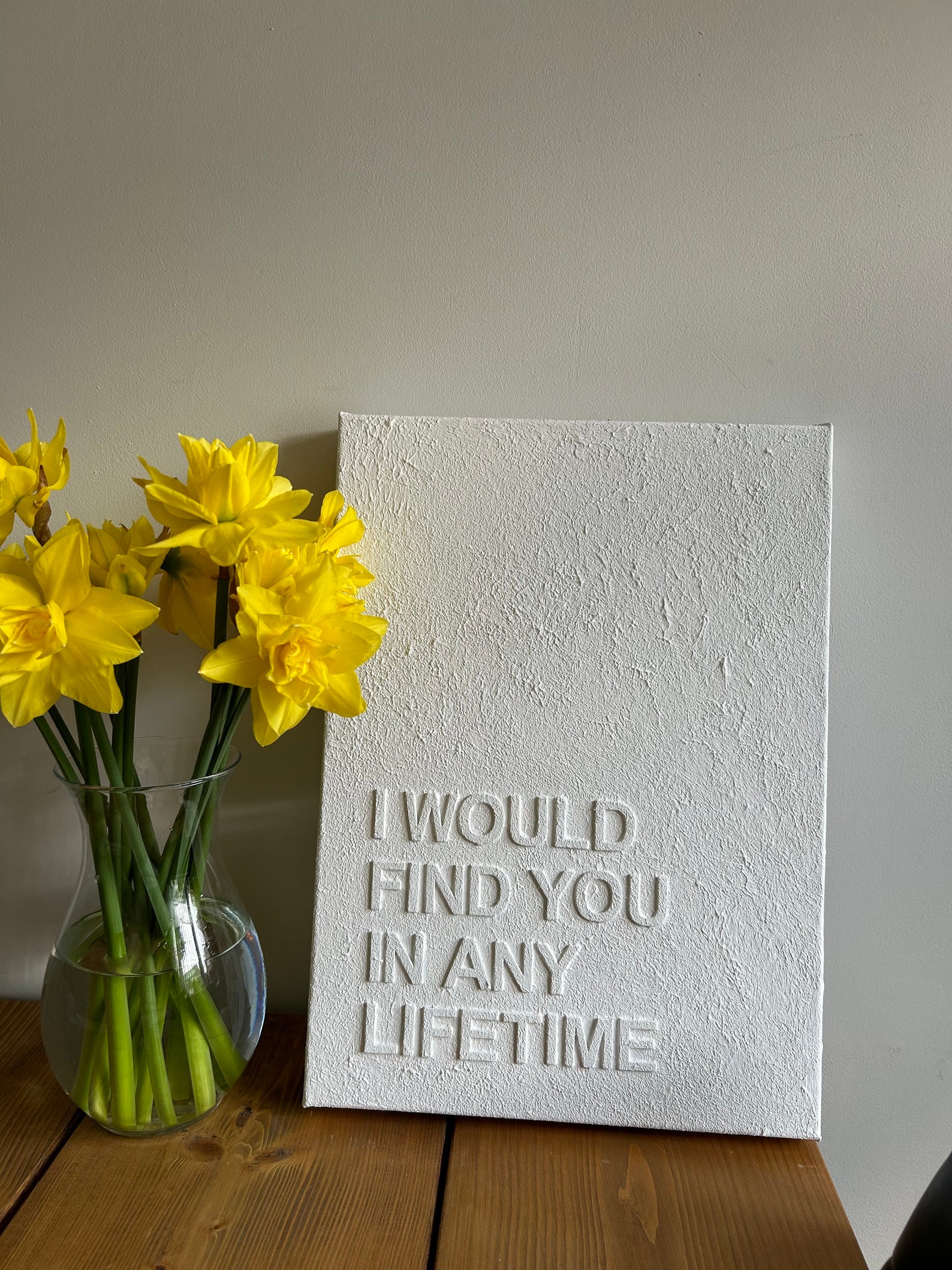 I Would Find You in Any Lifetime Textured Wall Art 3D Textured Canvas ... - Textured Nursery Wall Art