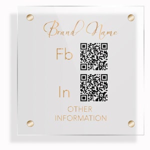 Scannbares QR-Code-Schild, Social Media-Schild, Benutzerdefinierte Türschilder, Scan To Pay, Geschäftsbeschilderung, Transparente Acryltafel