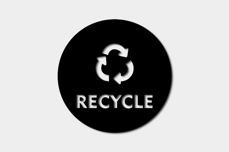 Custom Recylce Sign Modern Acrylic Recycle Wall Sign – Minimalist Indoor/outdoor Sign ...