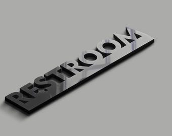 Customizable Acrylic Restroom Sign: Modern WC Toilet Door Decor