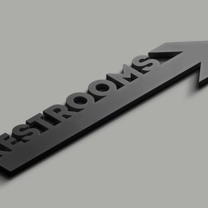 Restroom Arrow Acrylic Sign Male Female All Gender WC Toilet Door Sign Customizable Product Hotel Restaurant Decor