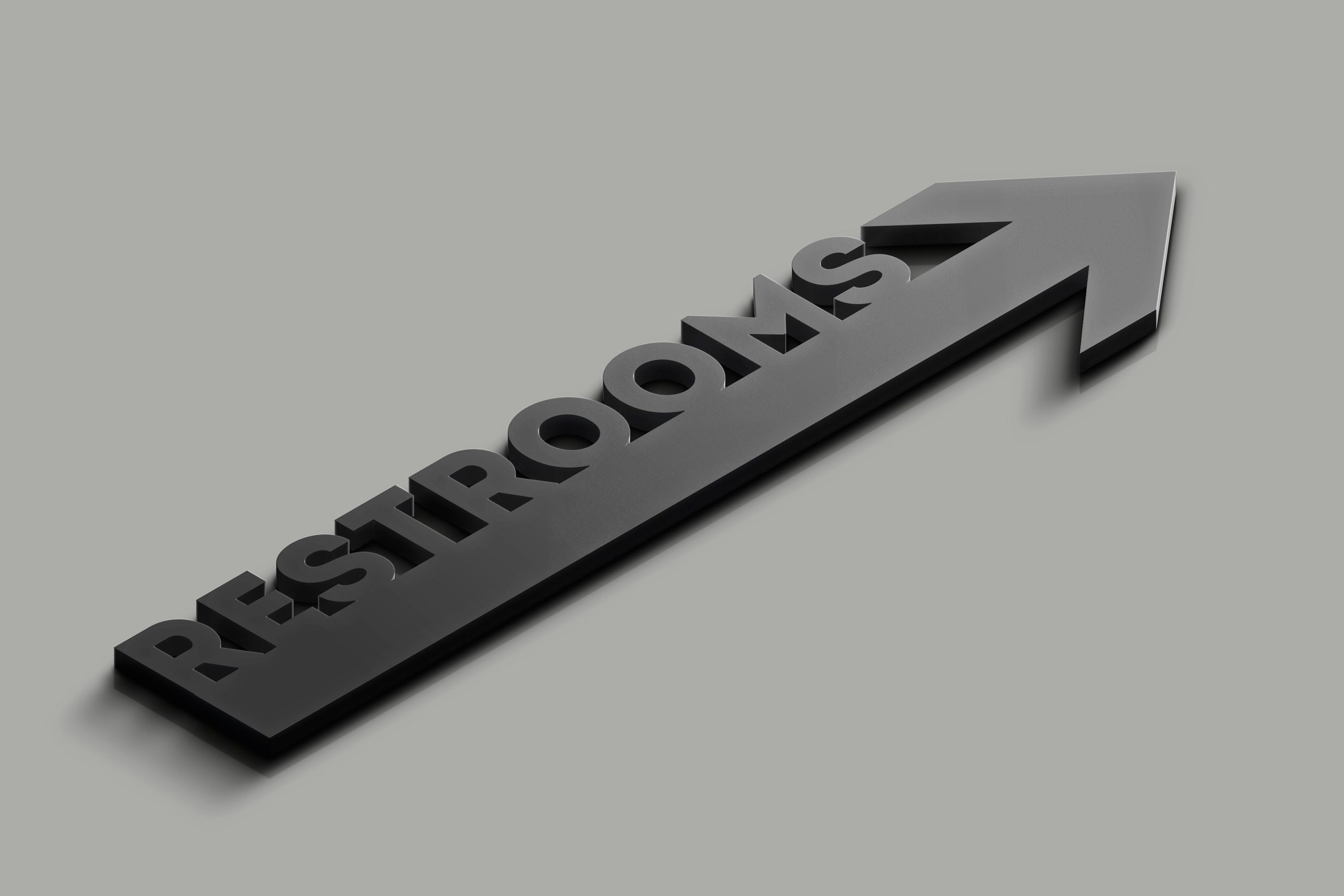 Restroom Arrow Acrylic Sign Male Female All Gender WC Toilet Door Sign Customizable Product Hotel Restaurant Decor