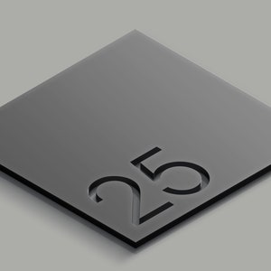 Personalized Acrylic Room Number Sign - Modern Business Door Plaque - Custom Office Signage