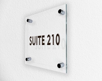 Custom Suite Number Sign Hotel Room Door Signs Front Door Numbers Customizable Information Signage Wall Mounted Plaque Acrylic Glass