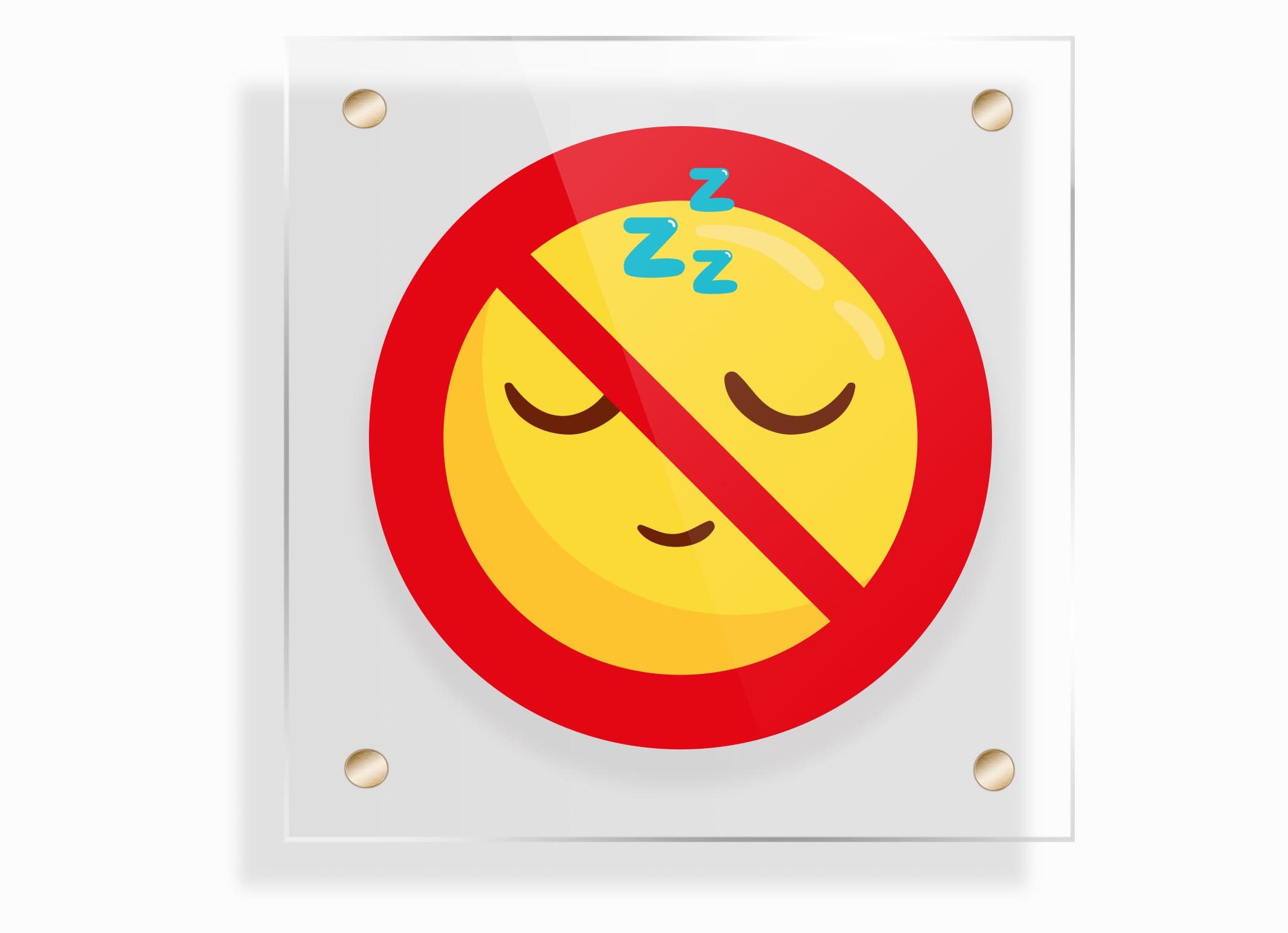 No Sleeping Sign Sleep Forbidden Funny Office School College Etsy