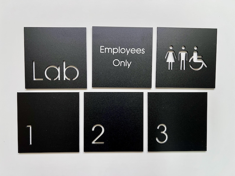 Minimalistic Acrylic WC Restrooms Sign - Elegant Bathroom Toilet Door ...