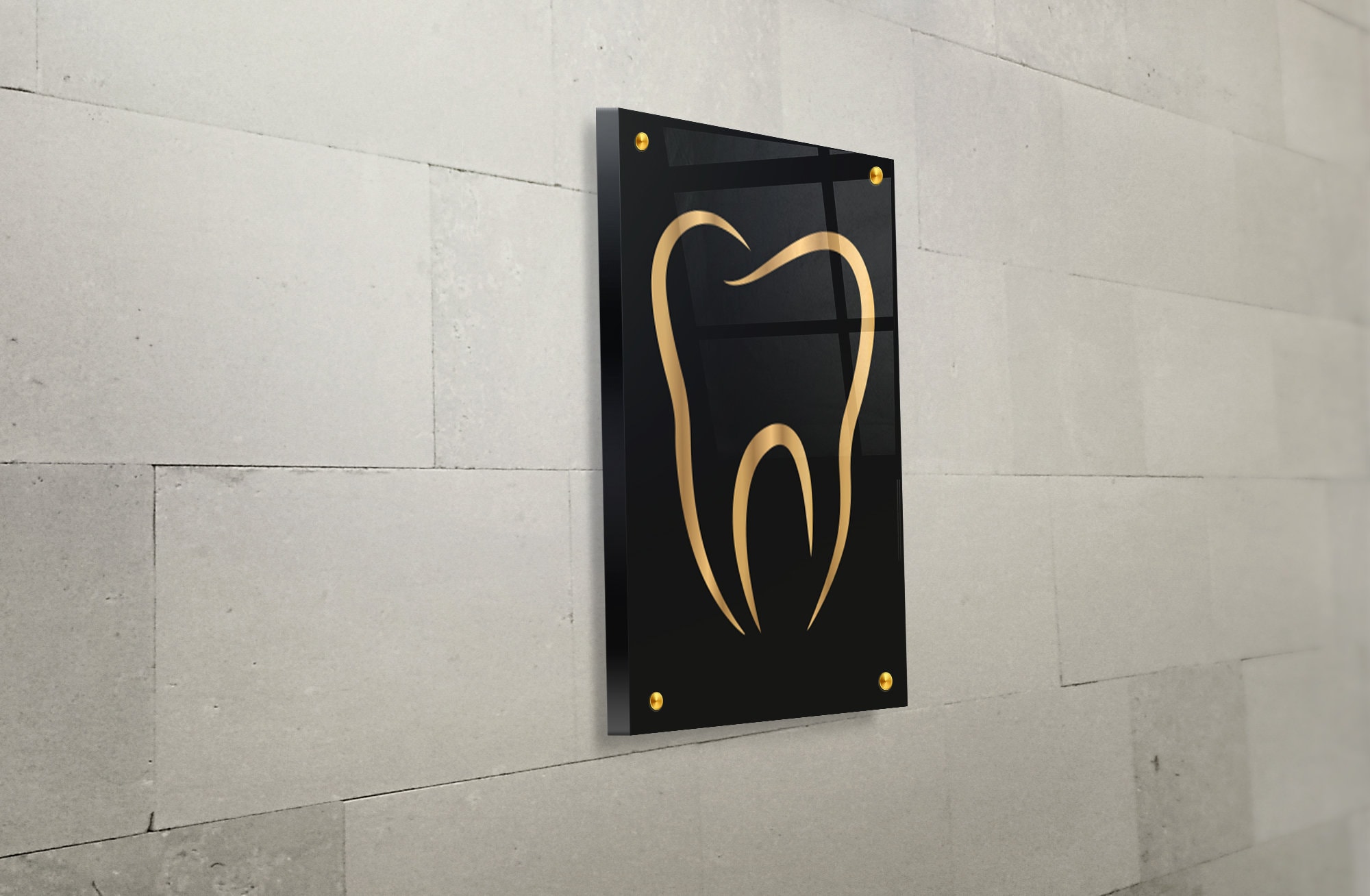 Tooth Acrylic Design Golden Tooth Acrylic Glass Wall Art: Dentist Office Decor - Etsy