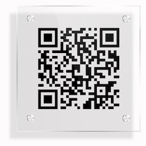 Transparent QR Code Sign, Scan to pay sign, Custom Sign, Door Signs, Information Signage, Wall Mounted Plaque Acrylic Glass