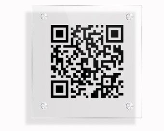 Transparentes QR-Code-Zeichen, Scan-to-Pay-Zeichen, benutzerdefiniertes Schild, Türschilder, Informationsbeschilderung, Wandtafel aus Acrylglas