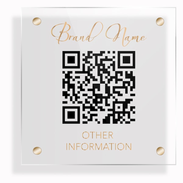 Scannable QR Code Sign, Custom Door Signs, Scan To Pay, Business Signage, Wall Mounted Plaque Acrylic Transparent