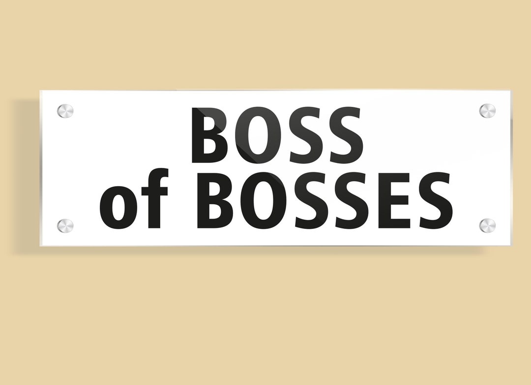Acrylic Glass Boss Office Sign: Funny Entrepreneur Gift - Etsy