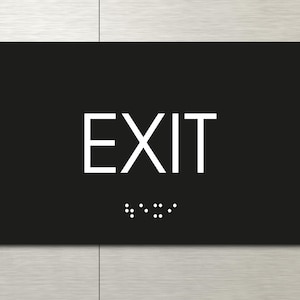 Panneau de sortie en braille, panneaux de bureau personnalisés personnalisés, plaque acrylique pour les portes, impression de texte en braille, panneaux ADA, navigation dans le bureau