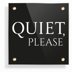 Quiet, Please Sign Nursery Spa Salon Office Library Signs Do Not Disturd Customizable Signage Wall Mounted Plaque Colored Acrylic Glass