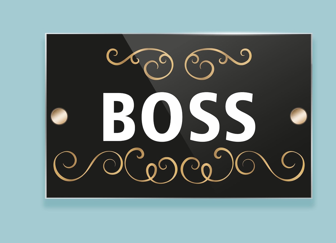 Bosses Office Sign Business Company Door Name Plate Etsy