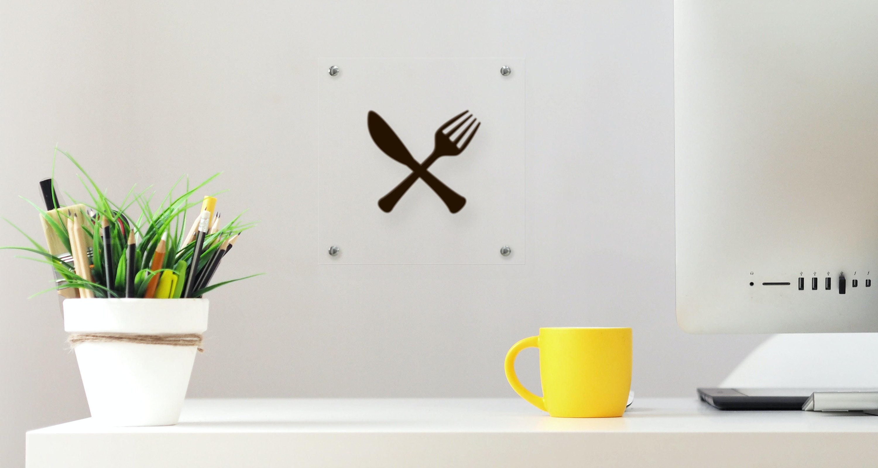 Fork And Knife Sign Kitchen Wall Decor Customizable Etsy