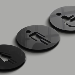 20cm 8in Bathroom 3D Sign, Mens Womens Handicaps WC Signage, Restroom Toilet Door, Modern Acrylic Plaque, Male Female Baby Changing Room