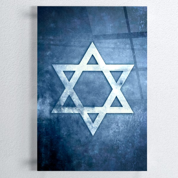 David's Star Wall Art - Home Decor - Jewish Symbol Art - Symbolic Home Accent - Unique Jewish Gift - Elegant Jewish Art - Israel