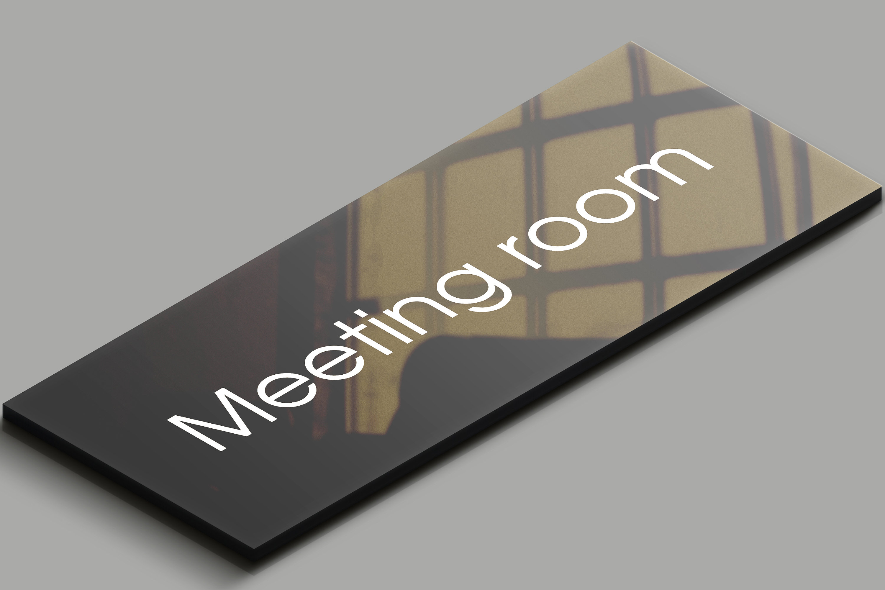Plaque de porte salle de réunion avec texte gravé - plastique - PrimoLaser