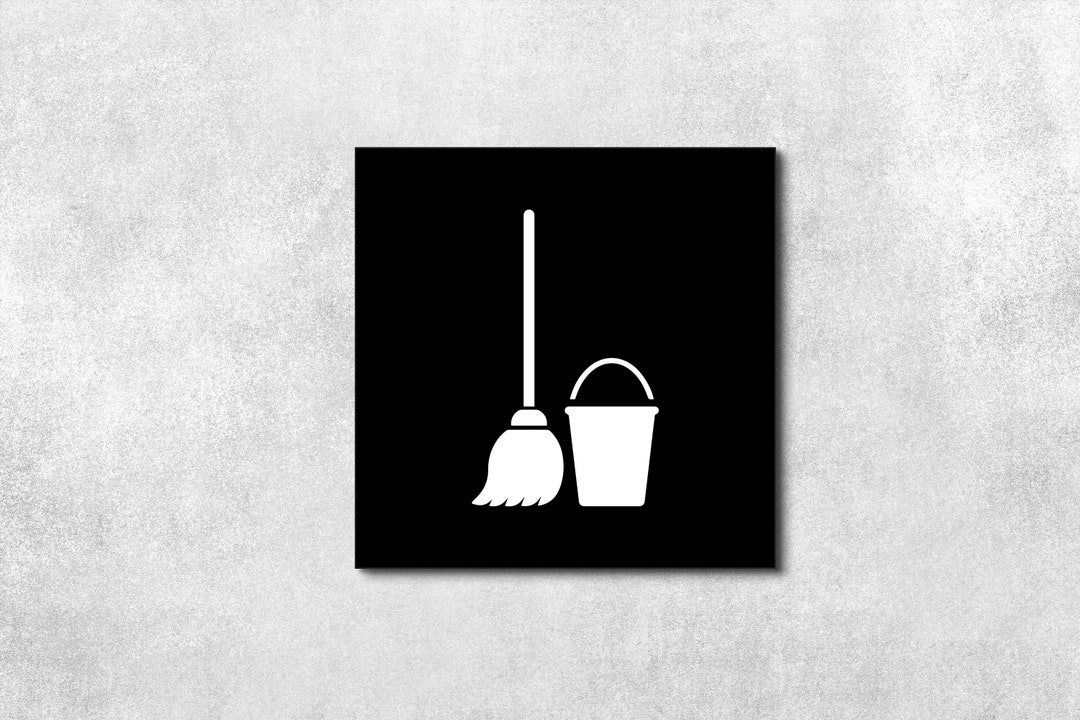Janitoral Note Sign Janitorial Closet Sign Black and Gold Acrylic Plaque for Doors Sign for ...