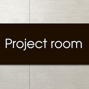 Contemporary Acrylic Glass Project Room Sign - Custom Office Door Plaque - Personalized Business Workspace Signage