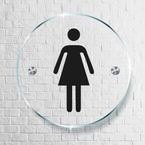 Bord modern toilet toiletten, acryl deurplaquette, bord man/vrouw gehandicapt toilet, aangepaste borden, handtekening kantoornavigatie, plaquette toiletten