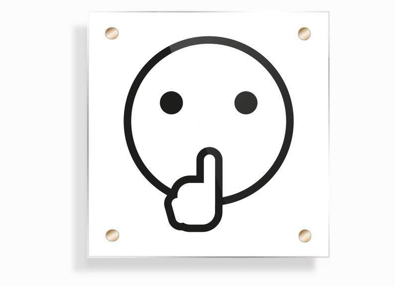 Be Quiet Emoji Sign Office Customizable Signage Writer's Etsy