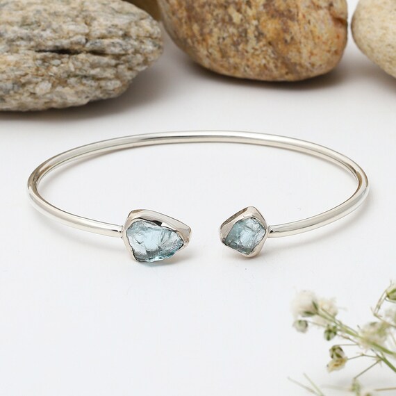 Aquamarine bangle best sale bracelet
