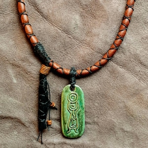 Shaman Priest Leather Necklace – Unisex Spiritual Jewelry - Asian Traditions