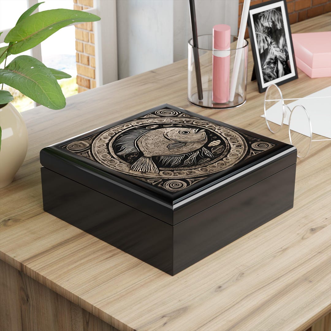 Artisan Fish Design Jewelry Box, 6