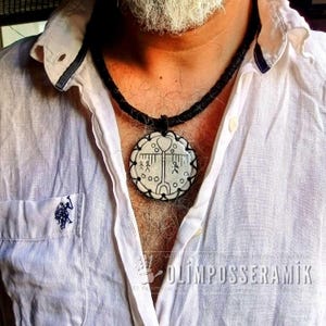 Spiritual Shaman Drum Necklace - Leather Pendant of Insight - Asian Shamanic Traditions