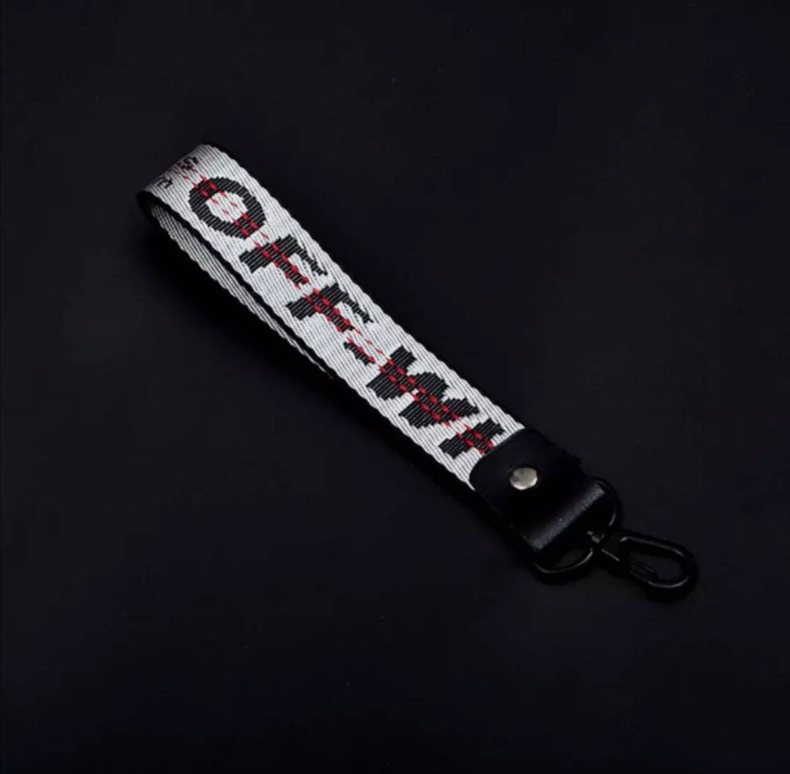 Off White Style Keychain Keyring Wristlet Wrist Strap Etsy